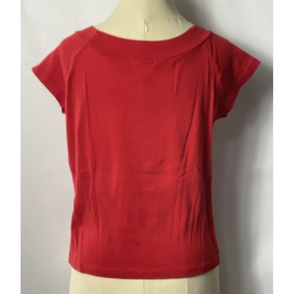 S M L Sport Women Scoop Neck Top Size XL Red   100% Cotton - Picture 2 of 2